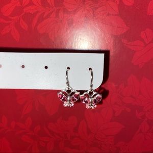 Two toned pink butterfly earrings